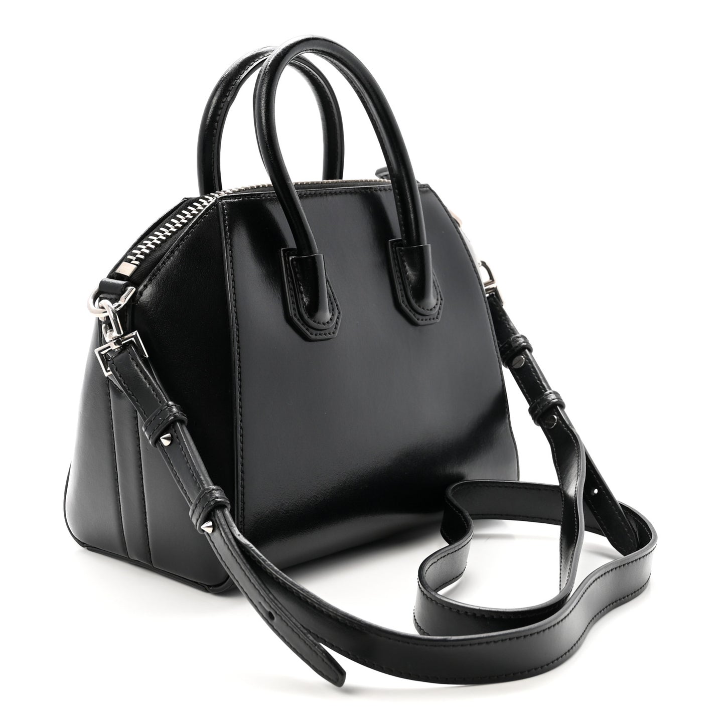 Shiny Lord Calfskin Mini Antigona Black