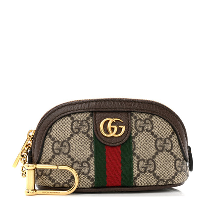 Gucci GG Supreme Monogram Web Ophidia Dome Key Pouch Beige New Acero 1 of 8
