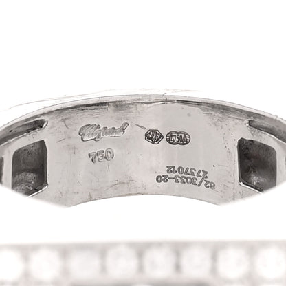 Chopard 18K White Gold Diamond Happy Diamond Signet Pave Ring 54 7 4 of 4