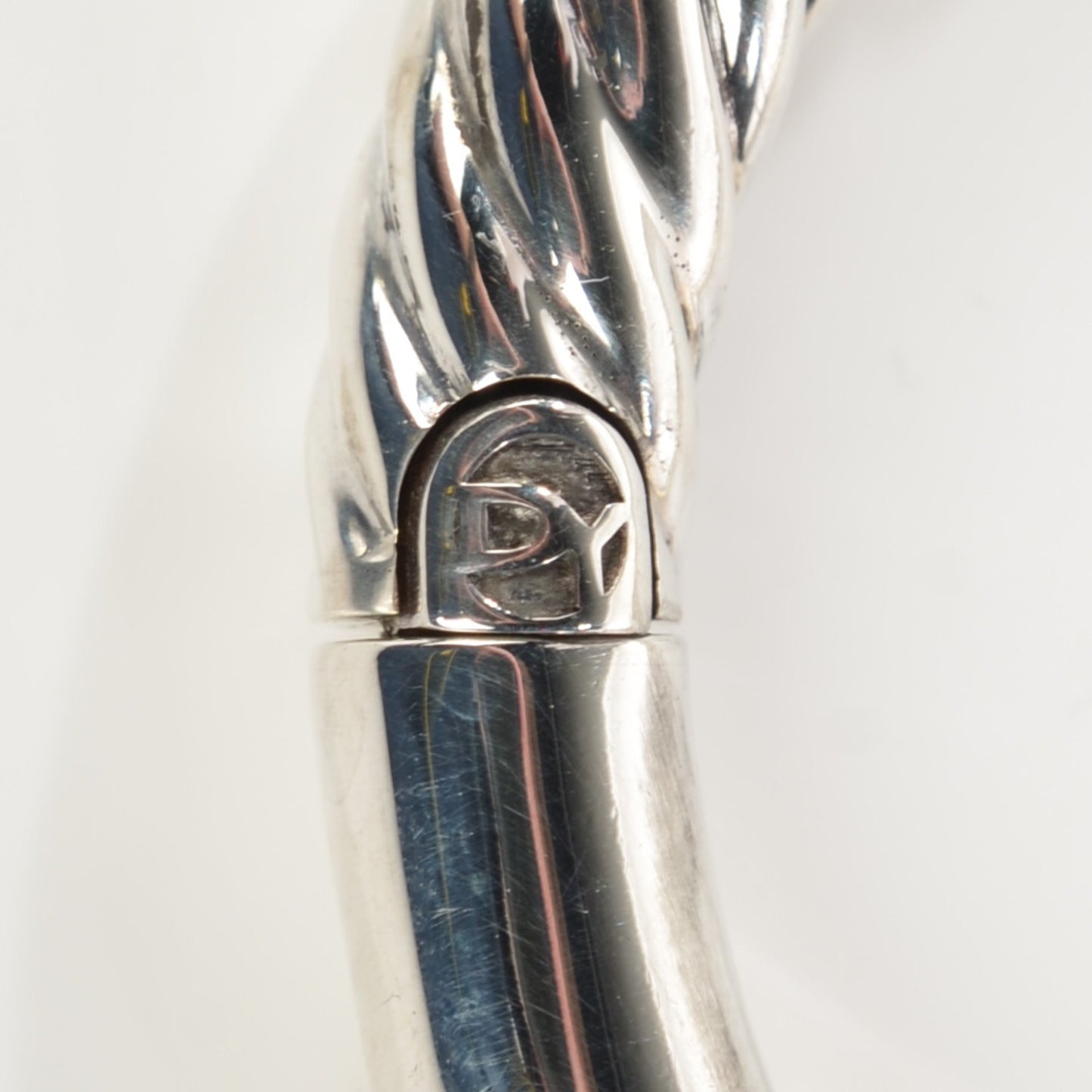 Sterling Silver 18K Yellow Gold Blue Topaz Diamond 7mm Renaissance Bangle Bracelet