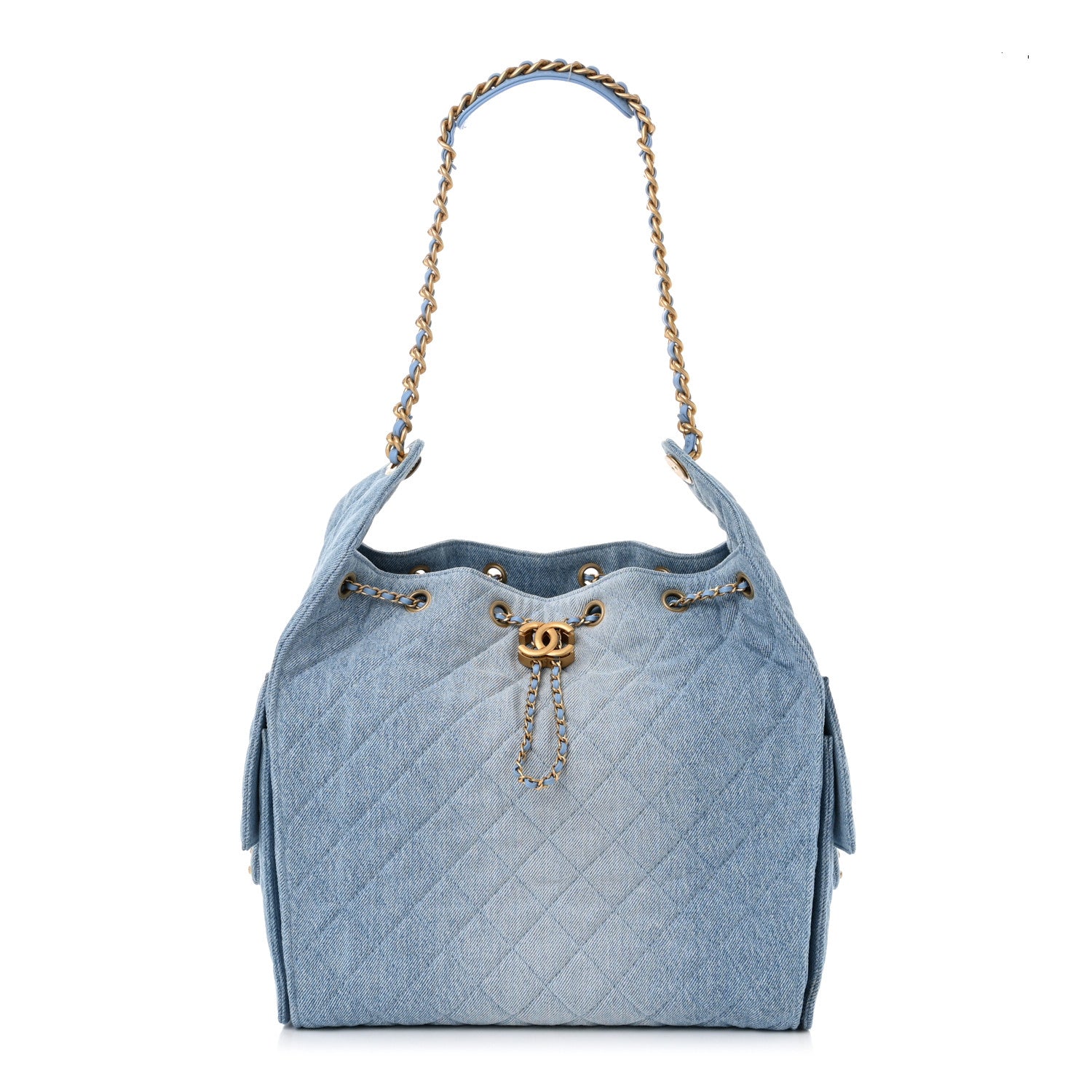 Chanel Washed Denim Quilted Medium Chanel 25 Handbag Blue 1 of 12