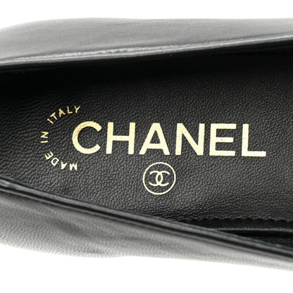 Chanel Lambskin Pearl CC Loafers 39 Black 7 of 11