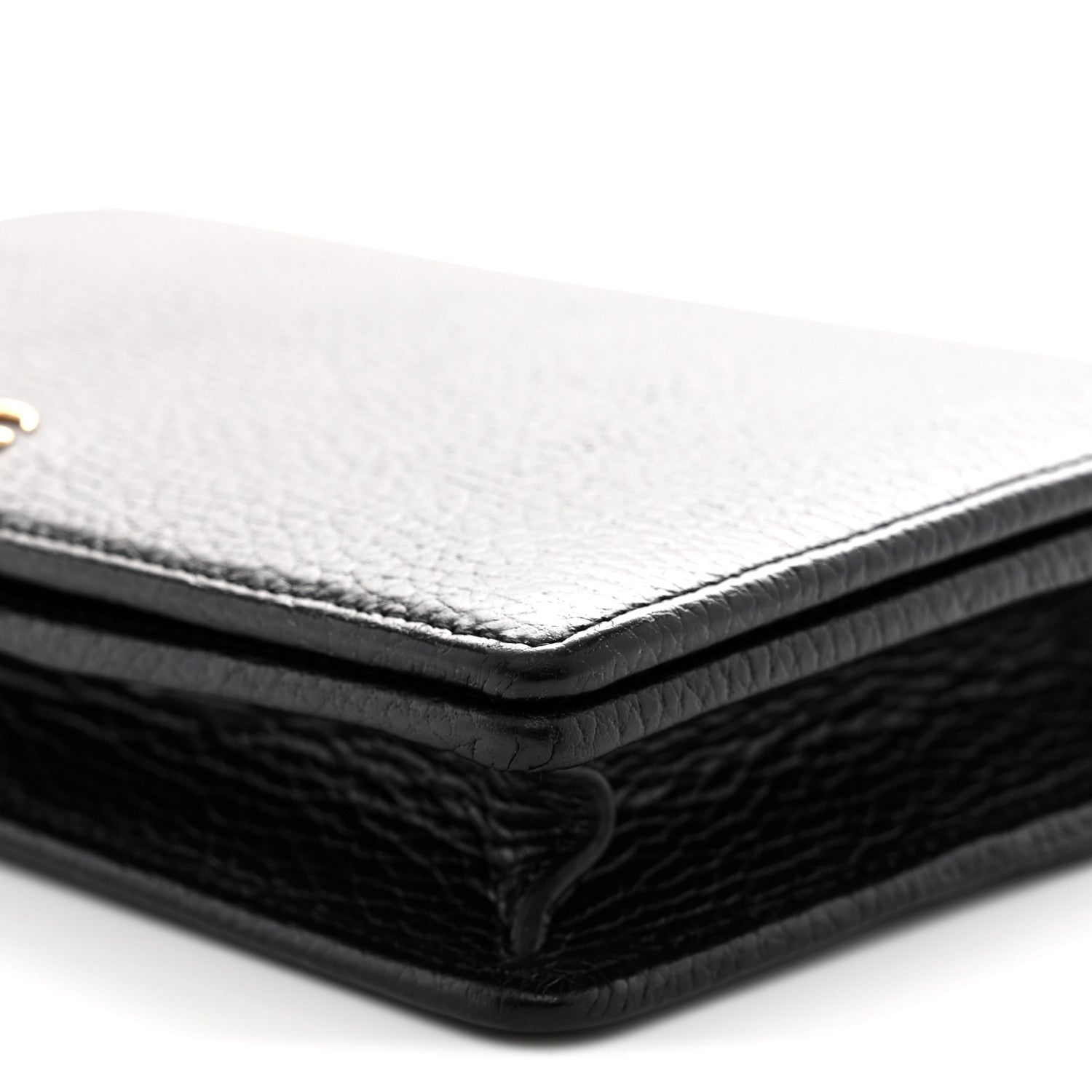 Gucci Calfskin Mini GG Marmont Chain Wallet Black 10 of 11