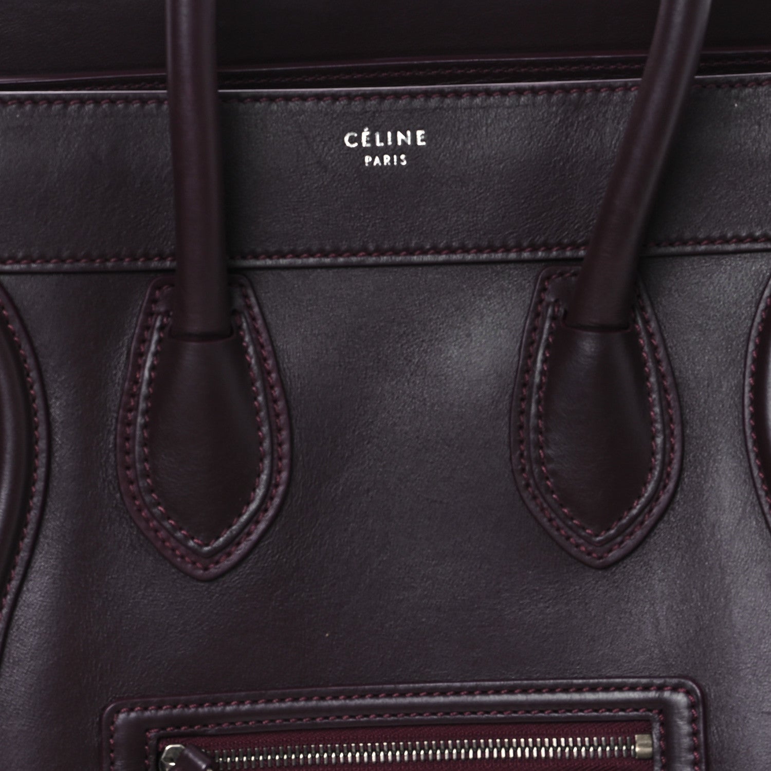 Celine Smooth Calfskin Mini Luggage Burgundy 7 of 10