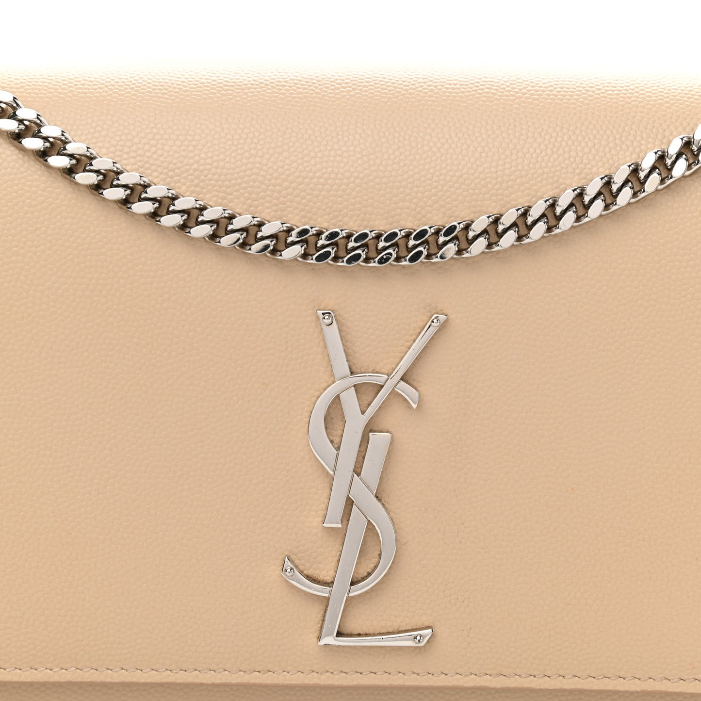 Grain De Poudre Medium Classic Monogram Kate Satchel Sable Beige