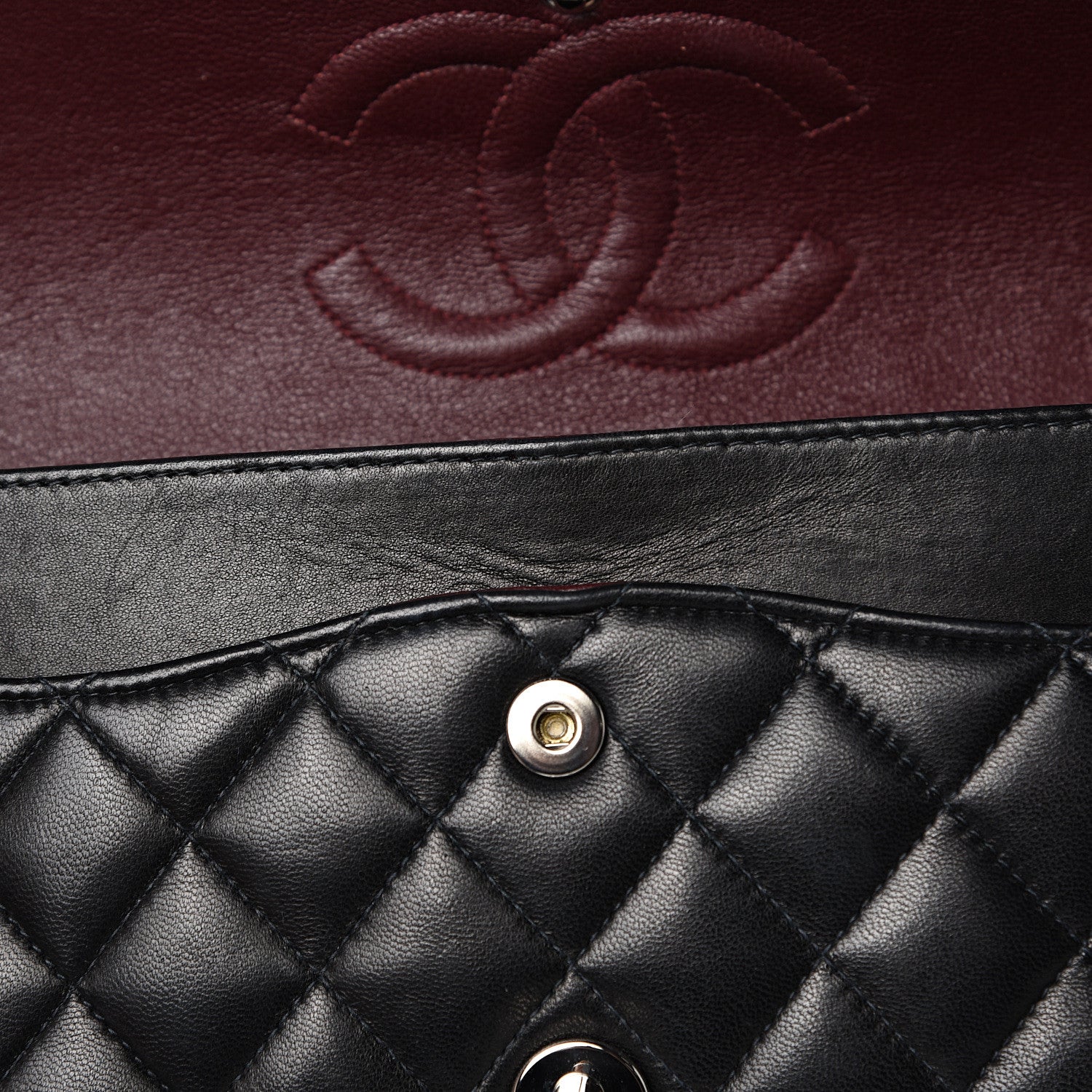 Chanel Lambskin Quilted Medium Double Flap Black 18 of 22