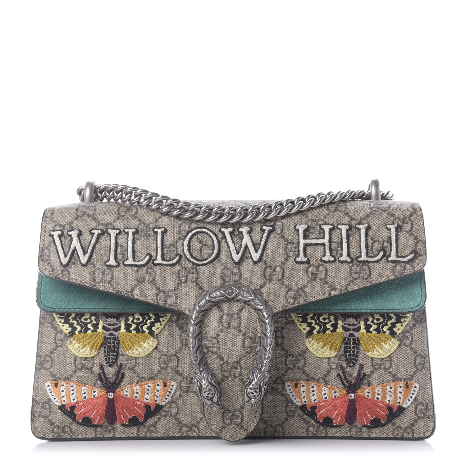 Gucci GG Supreme Monogram Willow Hill Embroidered Small Dionysus Shoulder Bag Emerald 1 of 11