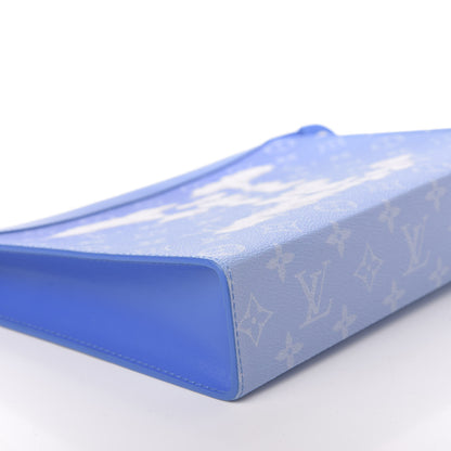 Louis Vuitton Monogram Clouds Pochette Voyage MM A4 Blue 8 of 10