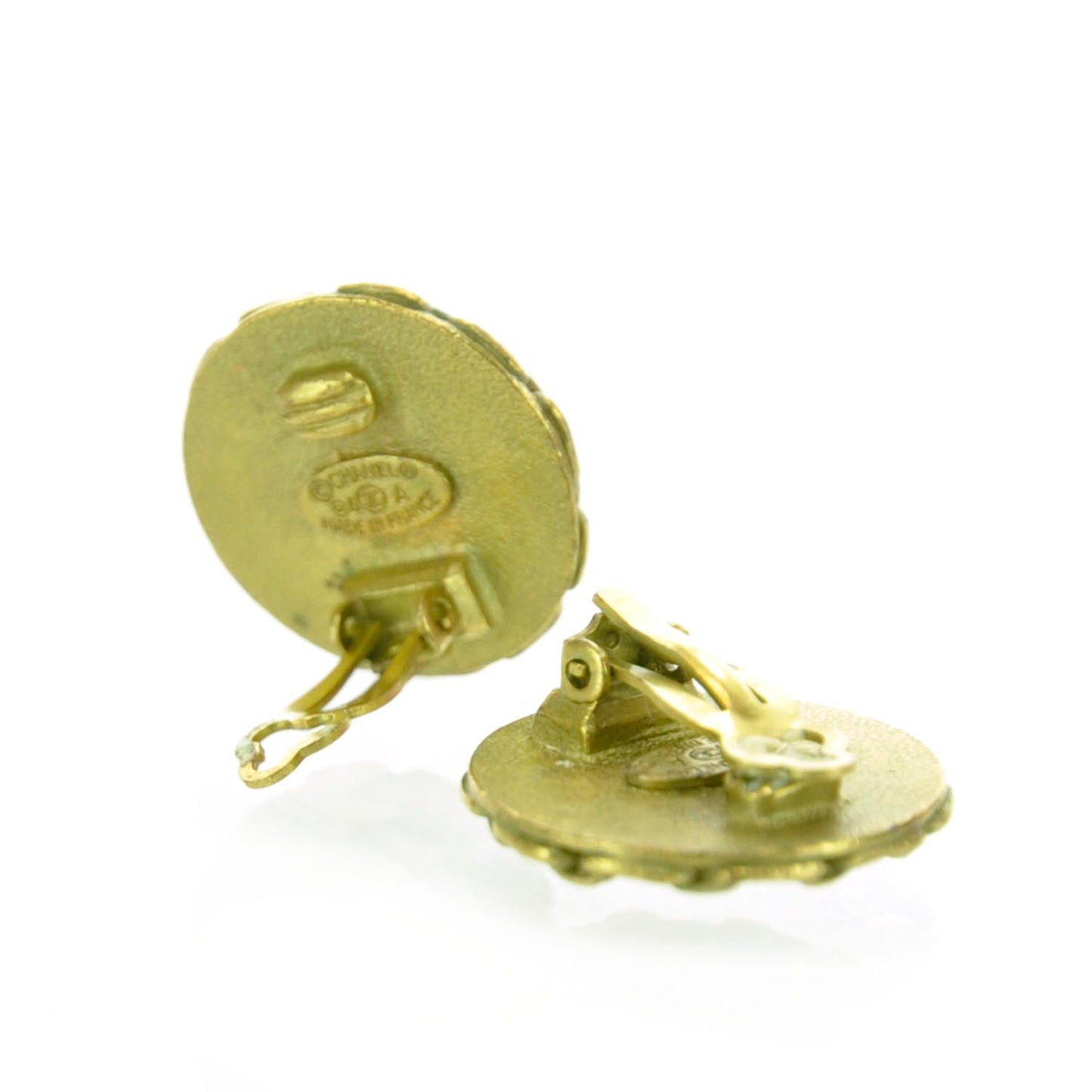 CC Clip On Earrings Black Gold