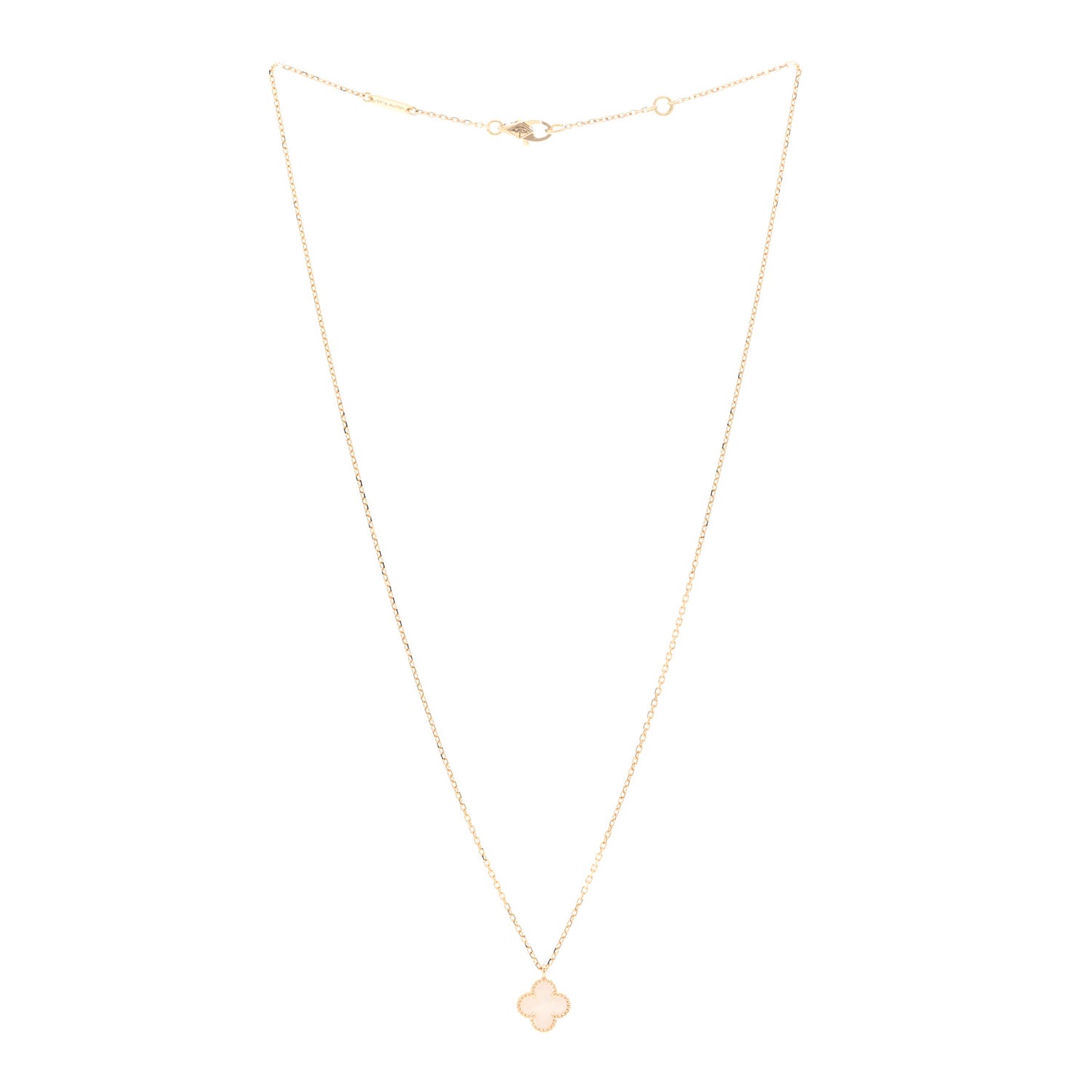 18K Yellow Gold Mother of Pearl Sweet Alhambra Pendant Necklace
