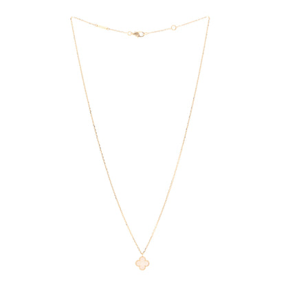 Van Cleef & Arpels 18K Yellow Gold Mother of Pearl Sweet Alhambra Pendant Necklace 3 of 5