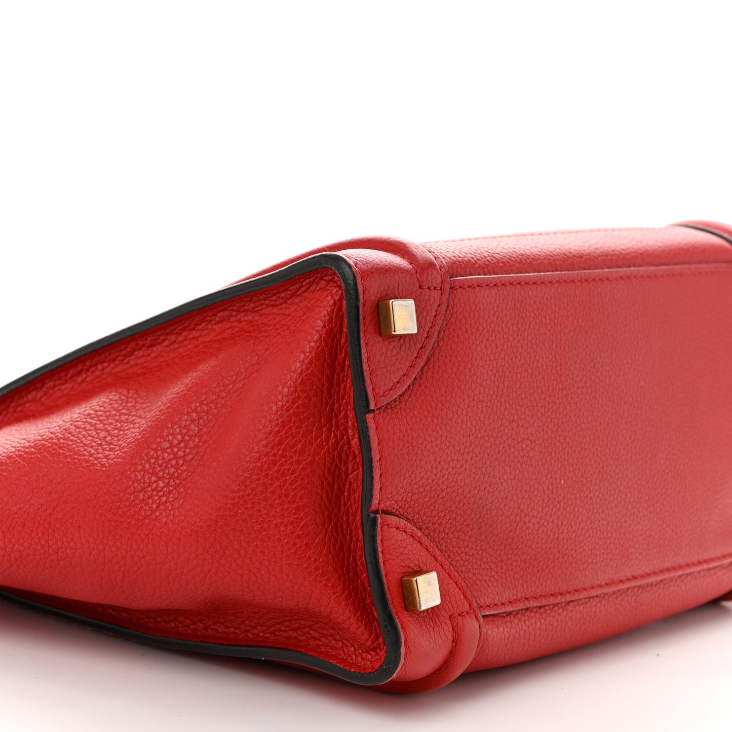 Drummed Calfskin Micro Luggage Red