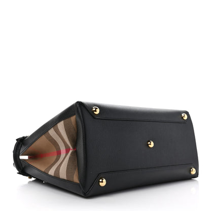 Burberry Derby Calfskin House Check Medium Banner Tote Black 3 of 10