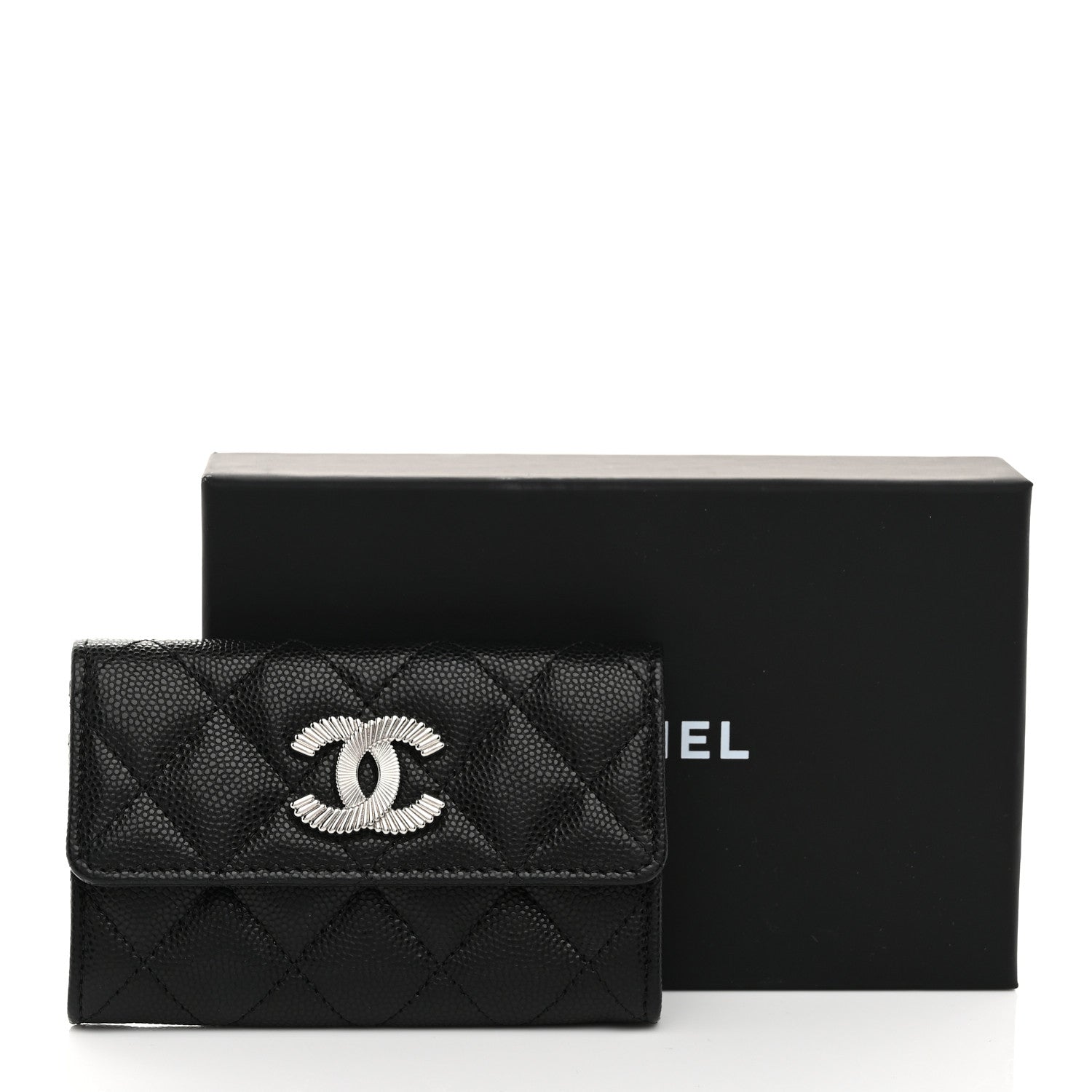 Chanel Caviar Quilted CC Flap Card Holder Black 5 of 9