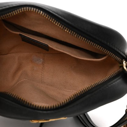 Gucci Calfskin Matelasse Mini GG Marmont Chain Shoulder Bag Black 5 of 12