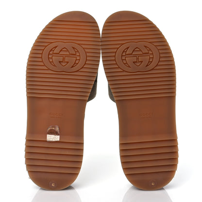 Gucci Monogram Maxi GG Angelina Platform 55mm Slide Sandals 40 Camel Ebony 5 of 8