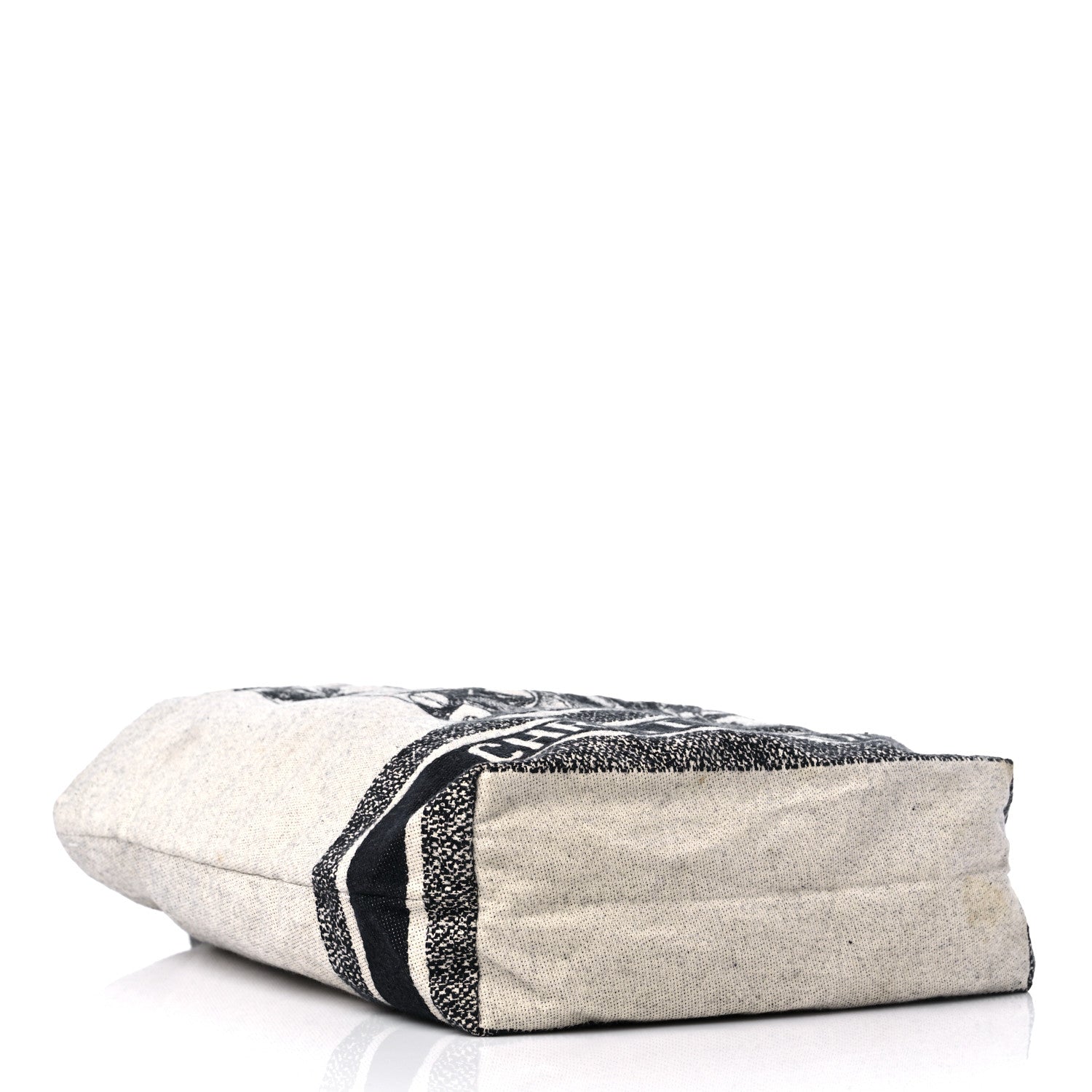 Christian Dior Canvas Print Cruise Tote Ivory Black 4 of 11