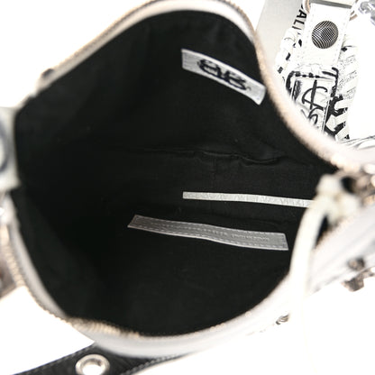 Balenciaga Agneau Arena Graffiti Le Cagole Shoulder Bag XS White Black 6 of 12