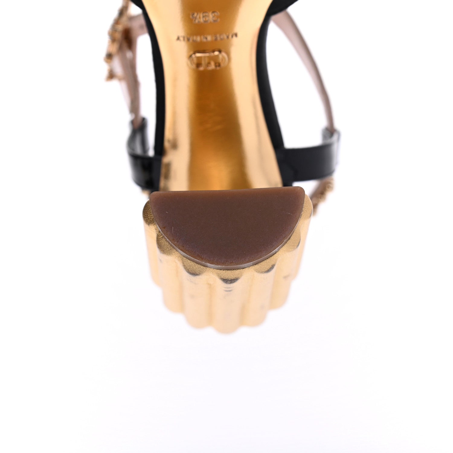 Christian Dior Satin Crystal Embellished Ankle Strap Sandals 39.5 Black 11 of 21