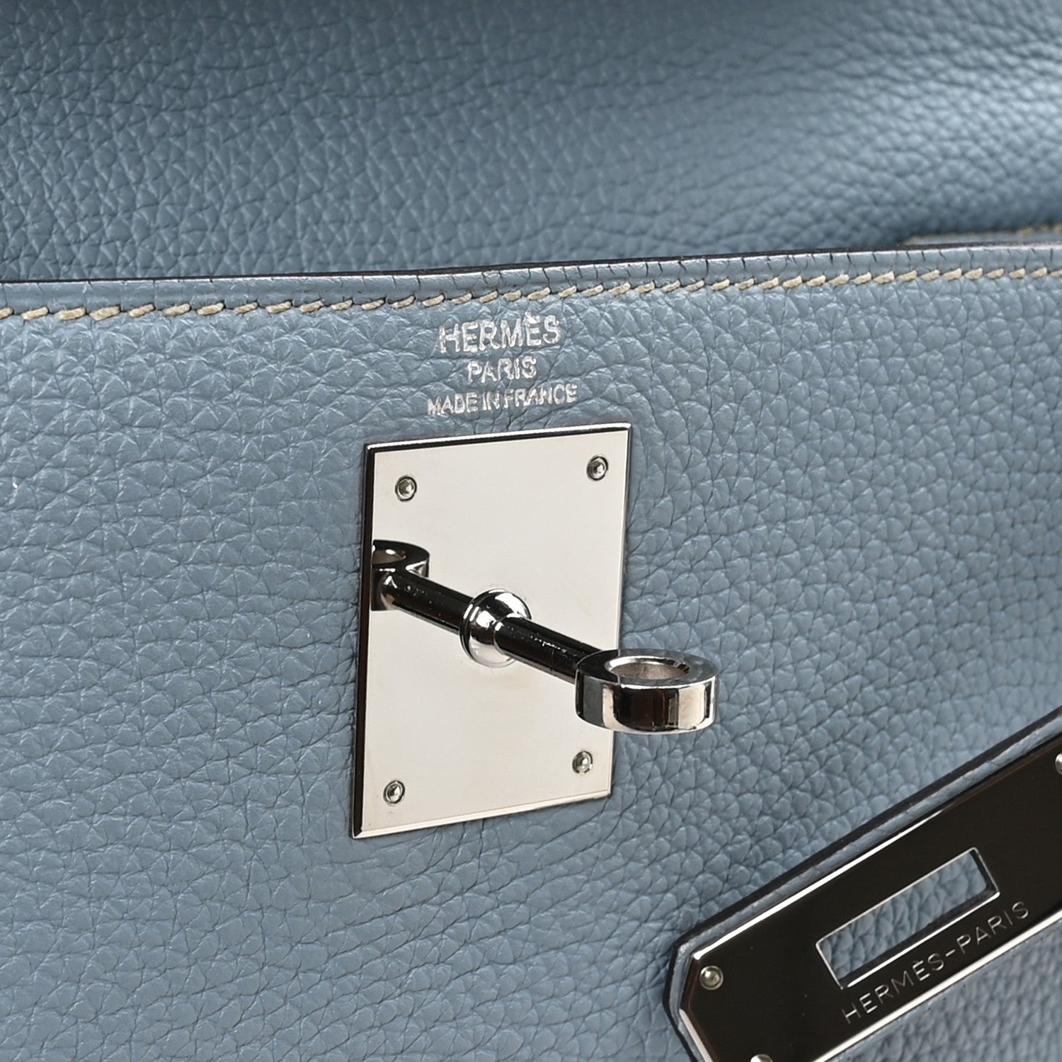 Hermes Togo Kelly Retourne 28 Bleu Lin 6 of 10
