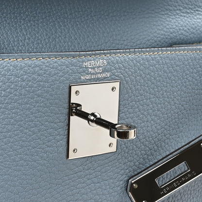Hermes Togo Kelly Retourne 28 Bleu Lin 6 of 10
