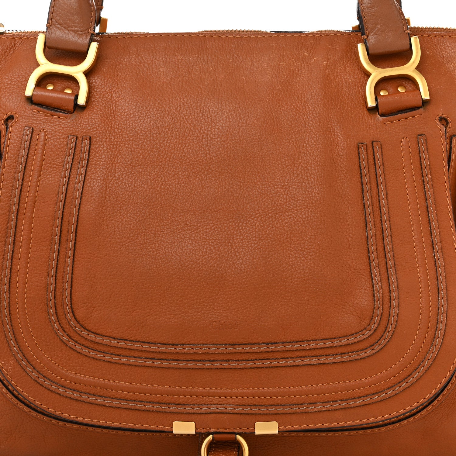 Chloe Calfskin Large Marcie Satchel Tan 8 of 17
