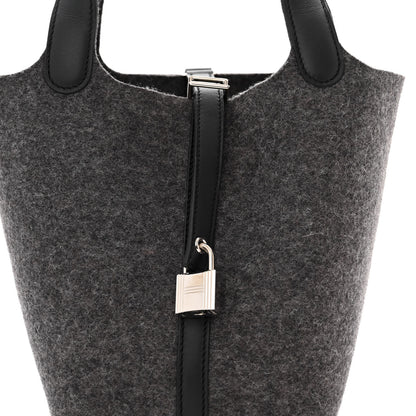 Hermes Feutre Swift Picotin Lock 18 PM Gris Moyen Black 8 of 11