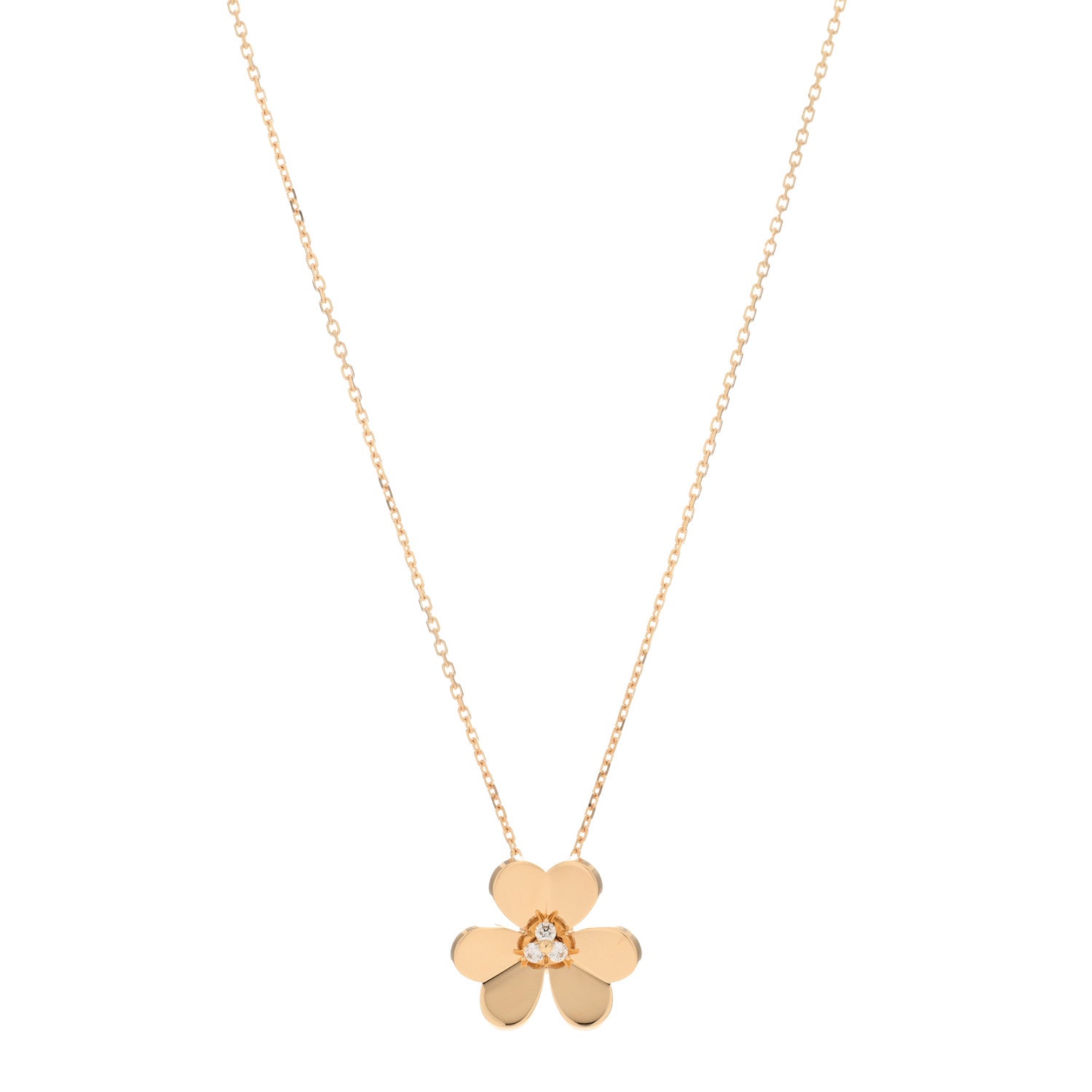 Van Cleef & Arpels 18K Yellow Gold Diamond Large Frivole Pendant Necklace 1 of 4