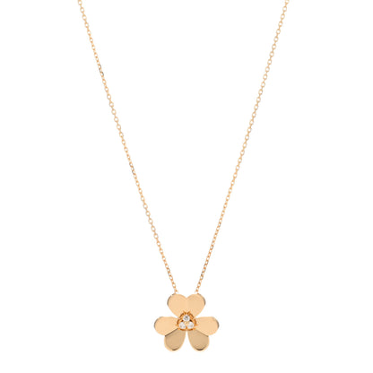 Van Cleef & Arpels 18K Yellow Gold Diamond Large Frivole Pendant Necklace 1 of 4