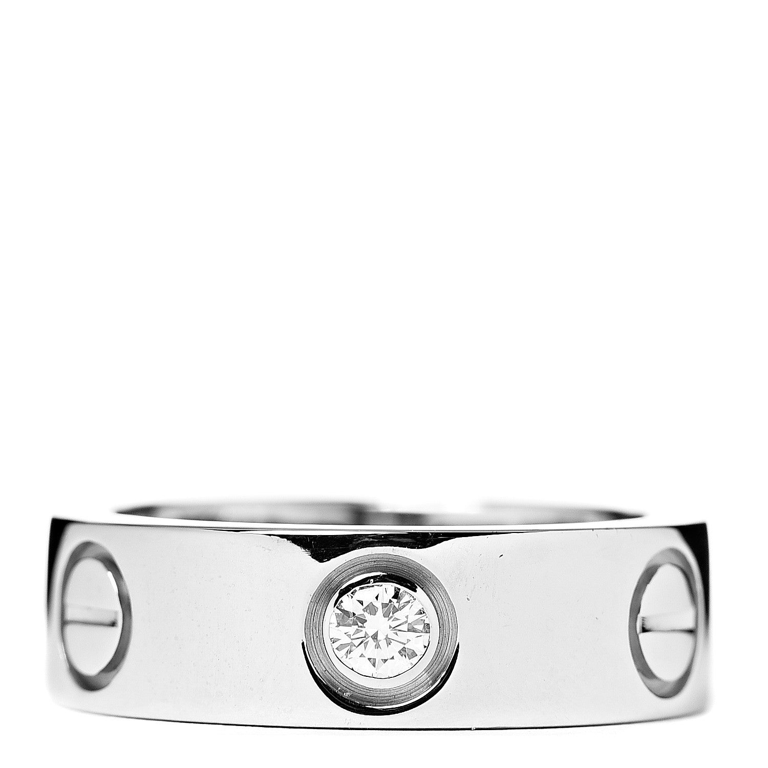 Cartier 18K White Gold 3 Diamond 5.5mm LOVE Ring 47 4 1 of 4