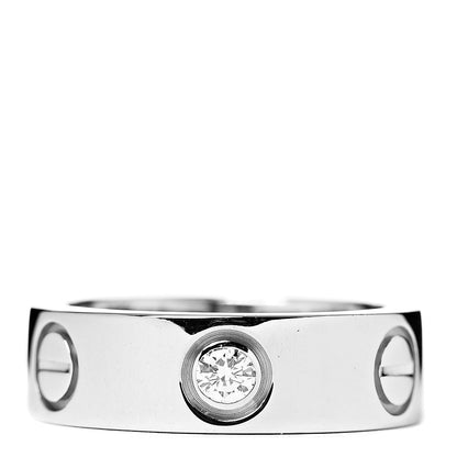 Cartier 18K White Gold 3 Diamond 5.5mm LOVE Ring 47 4 1 of 4