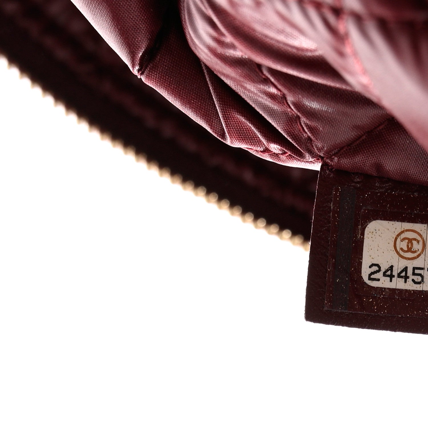 Chanel Velvet Quilted Medium Cosmetic Case Burgundy 6 of 7