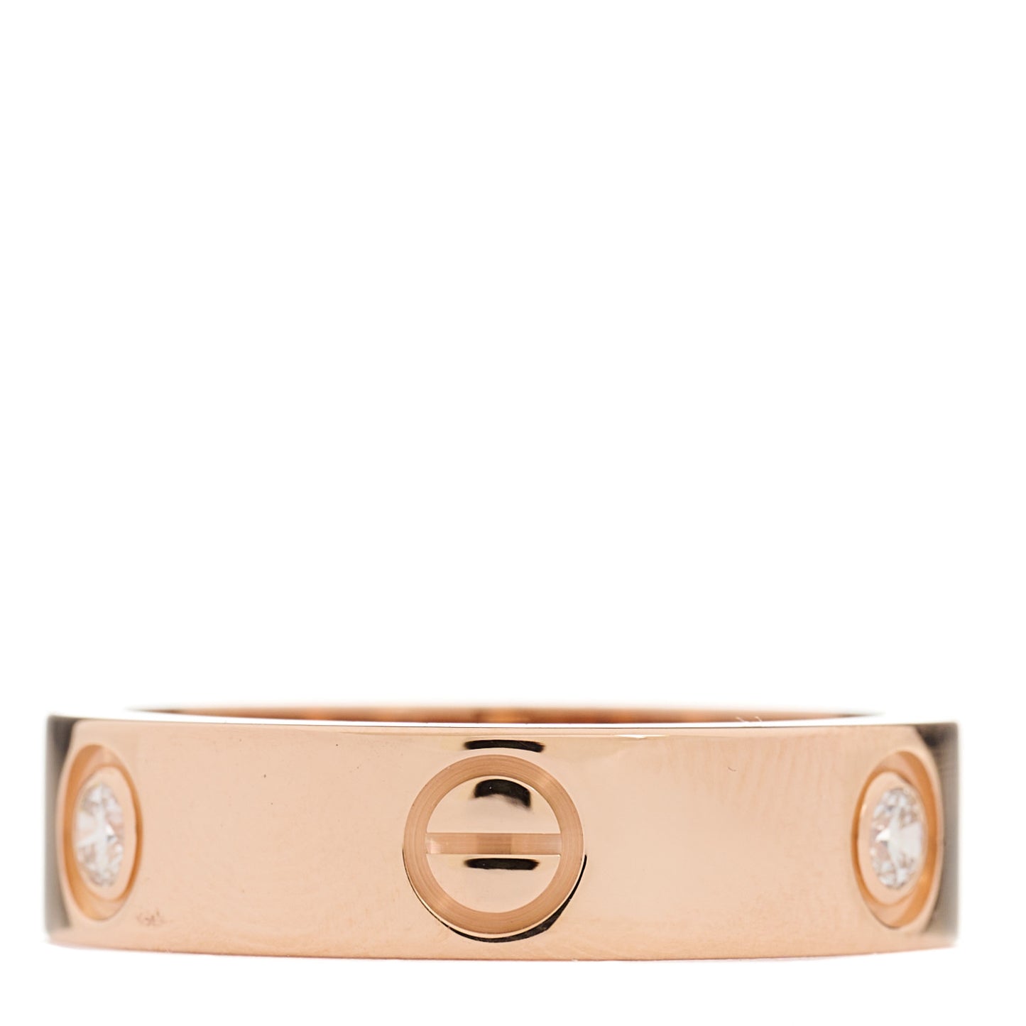 18K Pink Gold 3 Diamond 5.5mm LOVE Ring 57 8