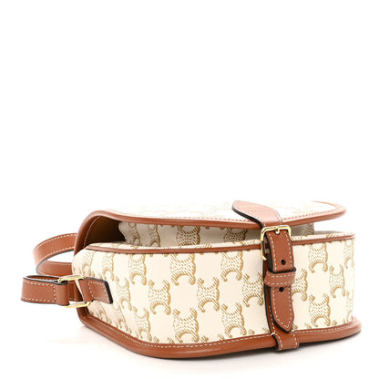 Celine Triomphe Canvas Medium Folco Bag White 4 of 9