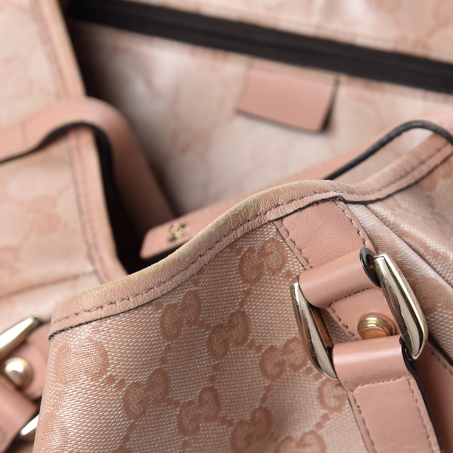 Crystal Monogram Medium Abbey Shoulder Bag Blush