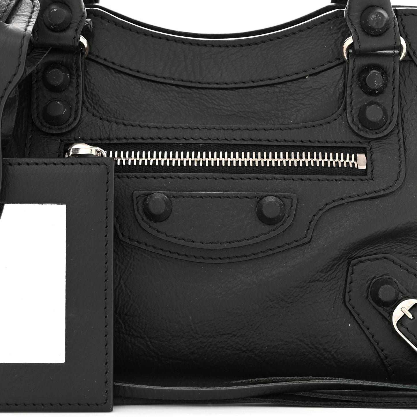 Matte Goatskin Rubber Covered Classic Hardware Mini City Black
