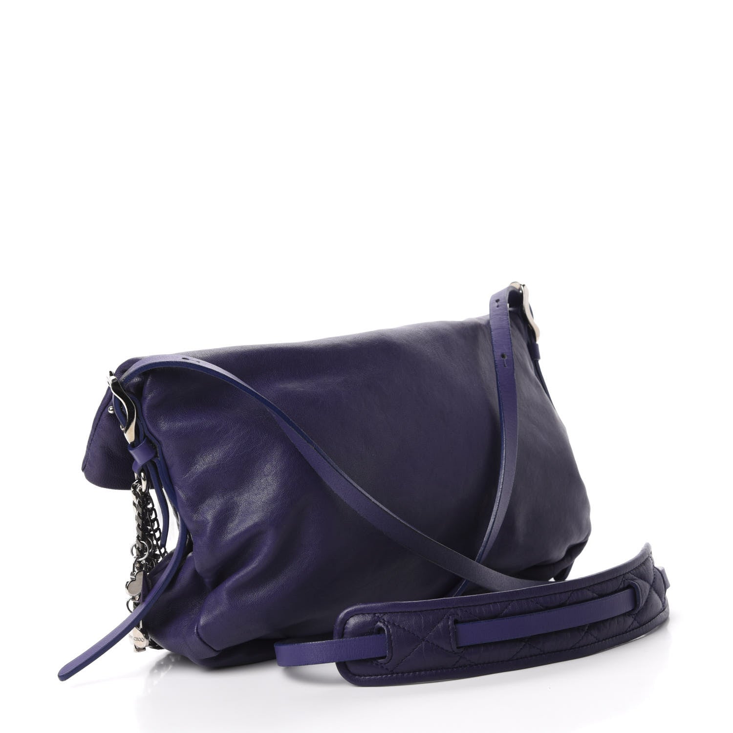 Jimmy Choo Lambskin Small Biker Hobo Purple 3 of 11