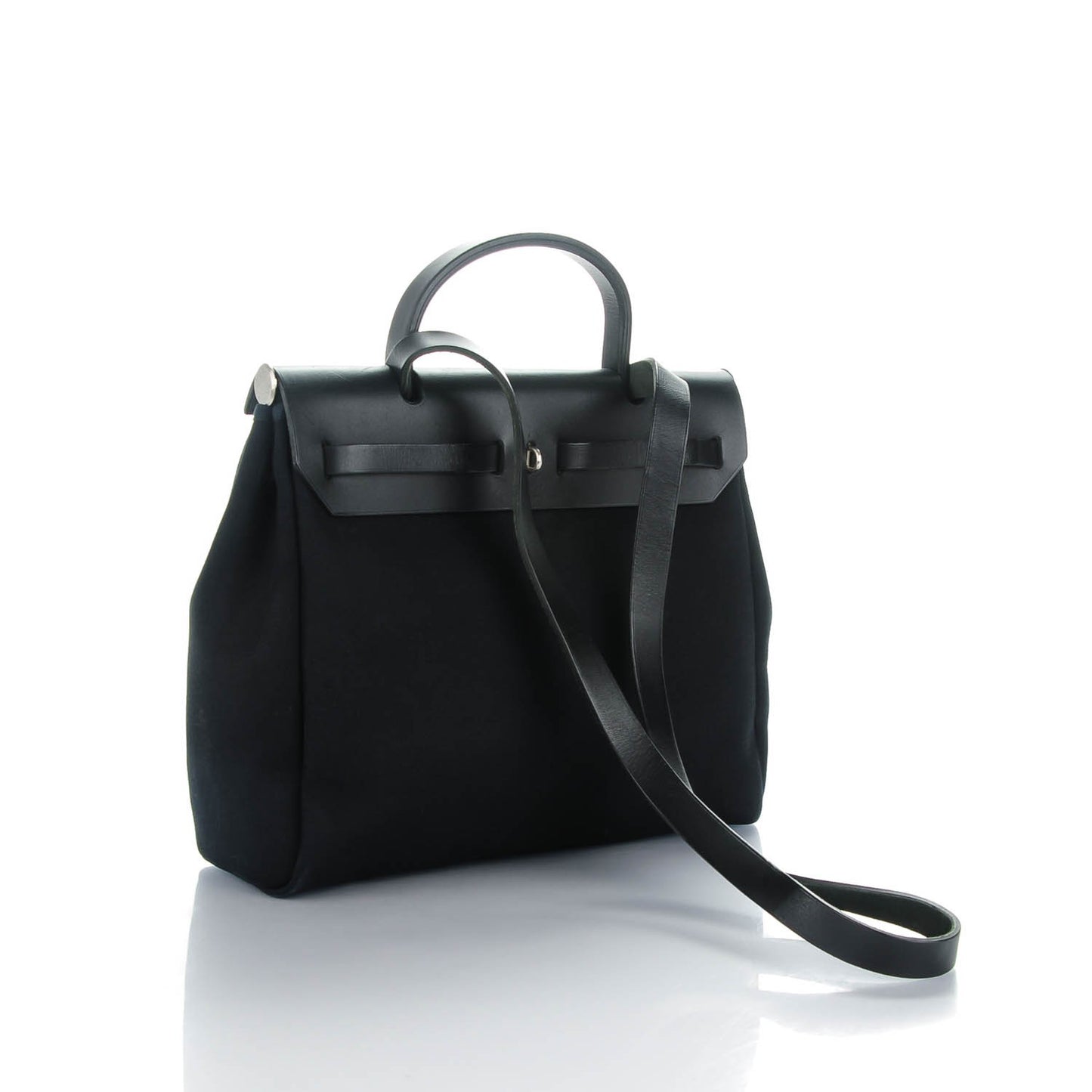 Vache Calfskin Toile Herbag 30 PM Black Natural