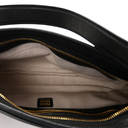 Miu Miu Nappa Aviator Regular Aventure Shoulder Bag Black 5 of 9