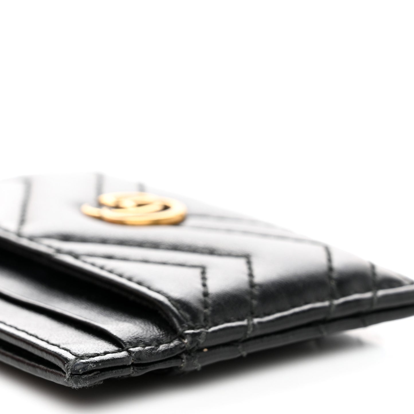 Calfskin Matelasse GG Marmont Card Holder Black