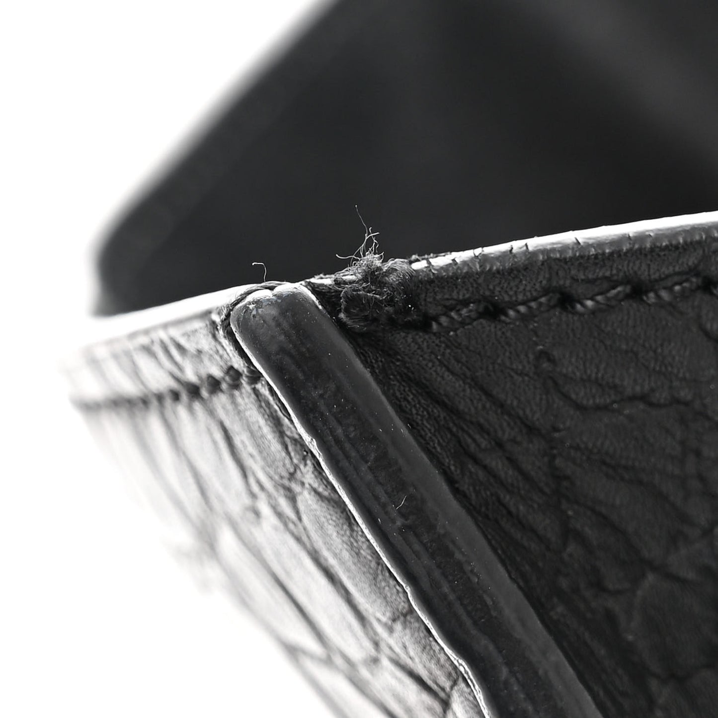 Crocodile Embossed Calfskin Medium Phantom Luggage Black