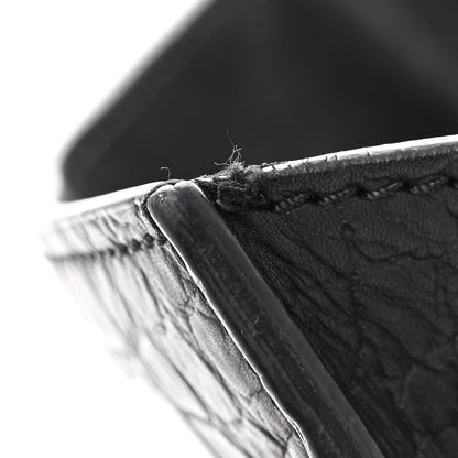 Celine Crocodile Embossed Calfskin Medium Phantom Luggage Black 12 of 13