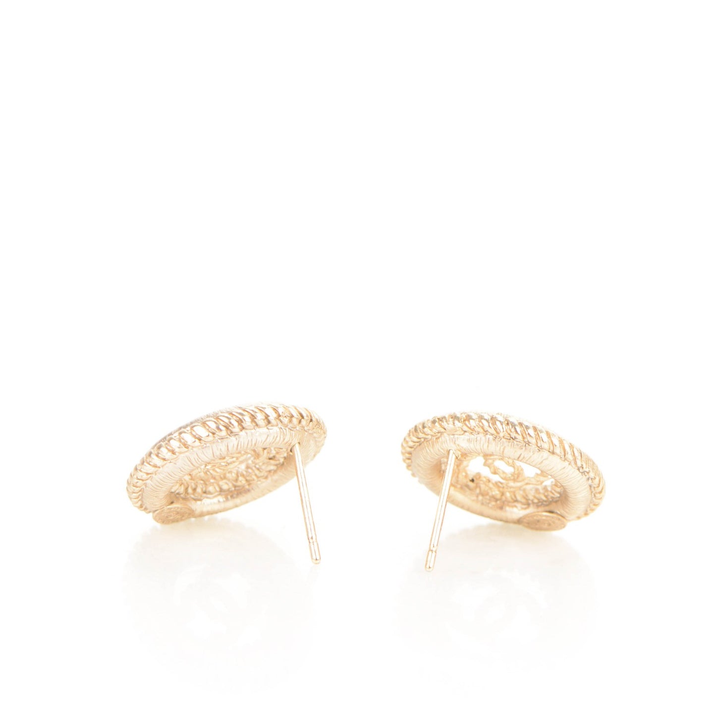 Twisted CC Earrings Light Gold