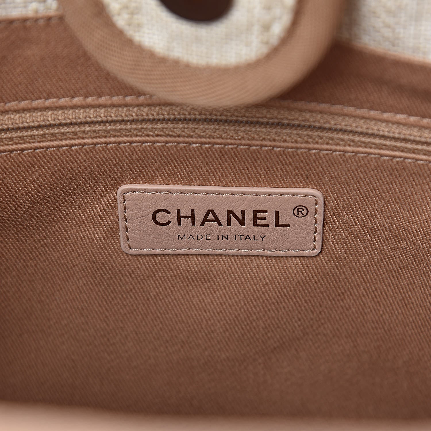 Chanel Straw Raffia Calfskin Striped Mini Deauville Tote Beige 6 of 11