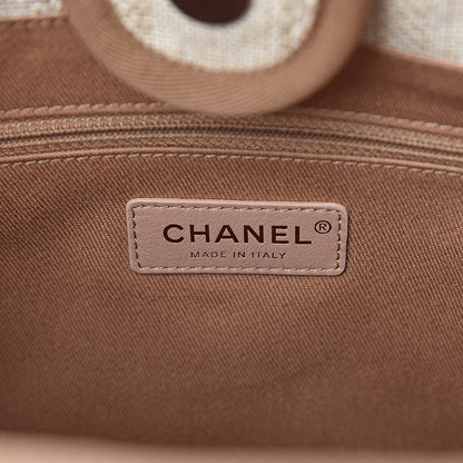 Chanel Straw Raffia Calfskin Striped Mini Deauville Tote Beige 6 of 11