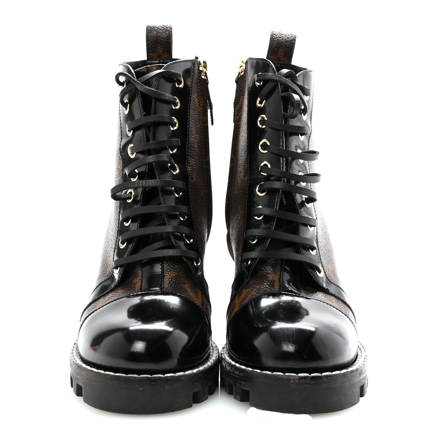 Louis Vuitton Patent Calfskin Monogram Star Trail Ankle Boots 38 Black 5 of 15