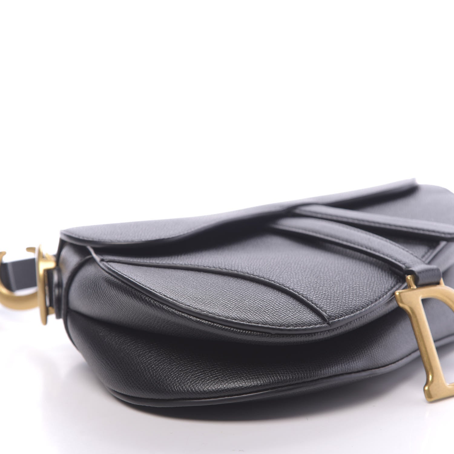Christian Dior Grained Calfskin Saddle Bag Black 8 of 11