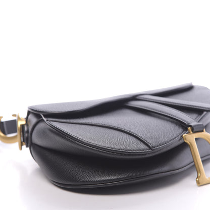 Christian Dior Grained Calfskin Saddle Bag Black 8 of 11