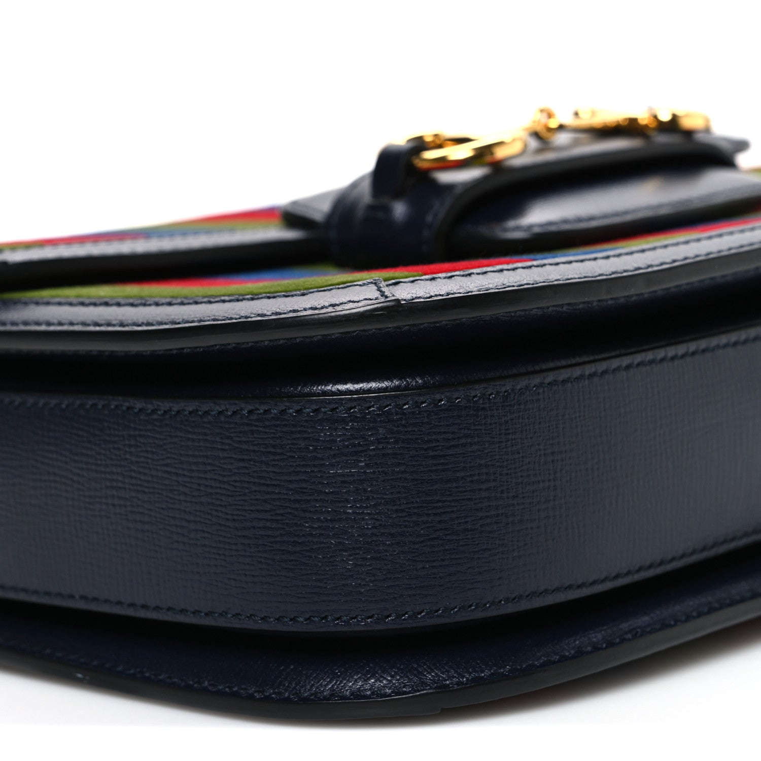 Gucci Velvet Azalea Calfskin Baiadera Stripe Horsebit 1955 Shoulder Bag Multicolor 9 of 11