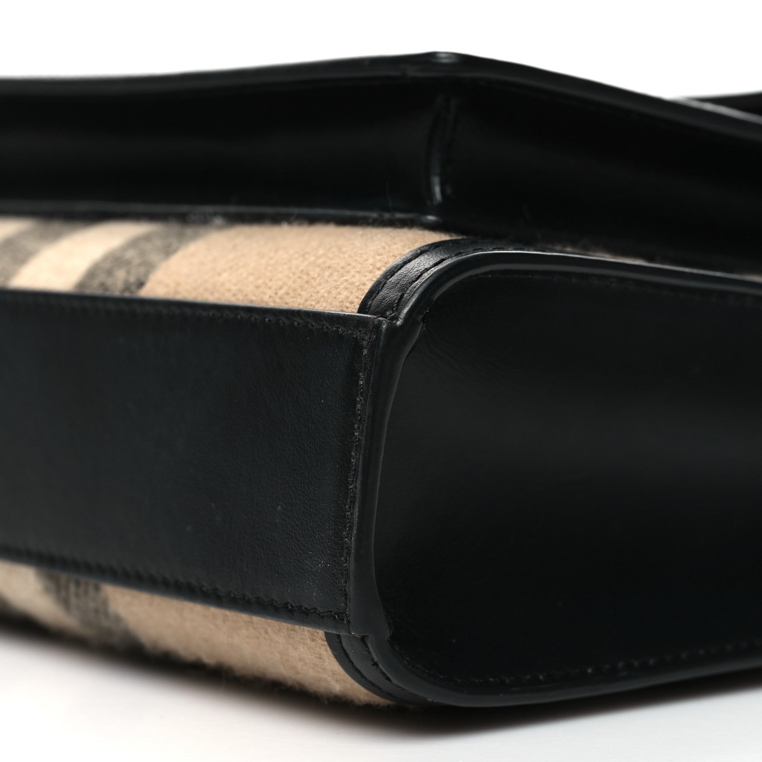 Burberry Smooth Calfskin Canvas Check Mini Pocket Bag Black 9 of 10